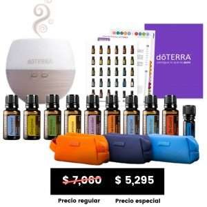 KIT ESENCIALES DEL HOGAR PREMIUM
9 ACEITES ESENCIALES 15ML: LAVANDA, MENTA, LIMÓN, TEA TREE, INCIENSO, ORÉGANO, ON GUARD, DIGESTZEN, EASY AIR
+ DEEP BLUE 5ML
+ DIFUSOR PÉTALO 2.0
+ 1 KIT DE BIENVENIDA CON STICKERS PARA ACEITE
+ 3 ESTUCHES EDICIÓN LIMITADA ¡GRATIS!
¡MEMBRESÍA INCLUIDA!